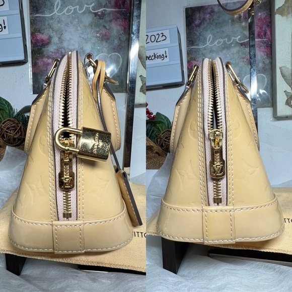 Louis Vuitton Alma Vernis Bb Beige Patent Leather Shoulder Bag - Picture 5 of 16